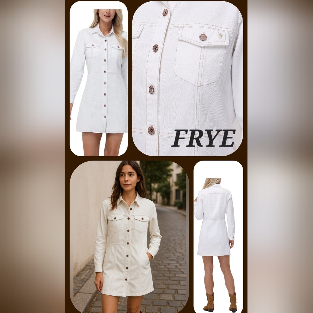 NEW FRYE Women’s Denim Dress in Bone White MEDIUM & XL Still Available